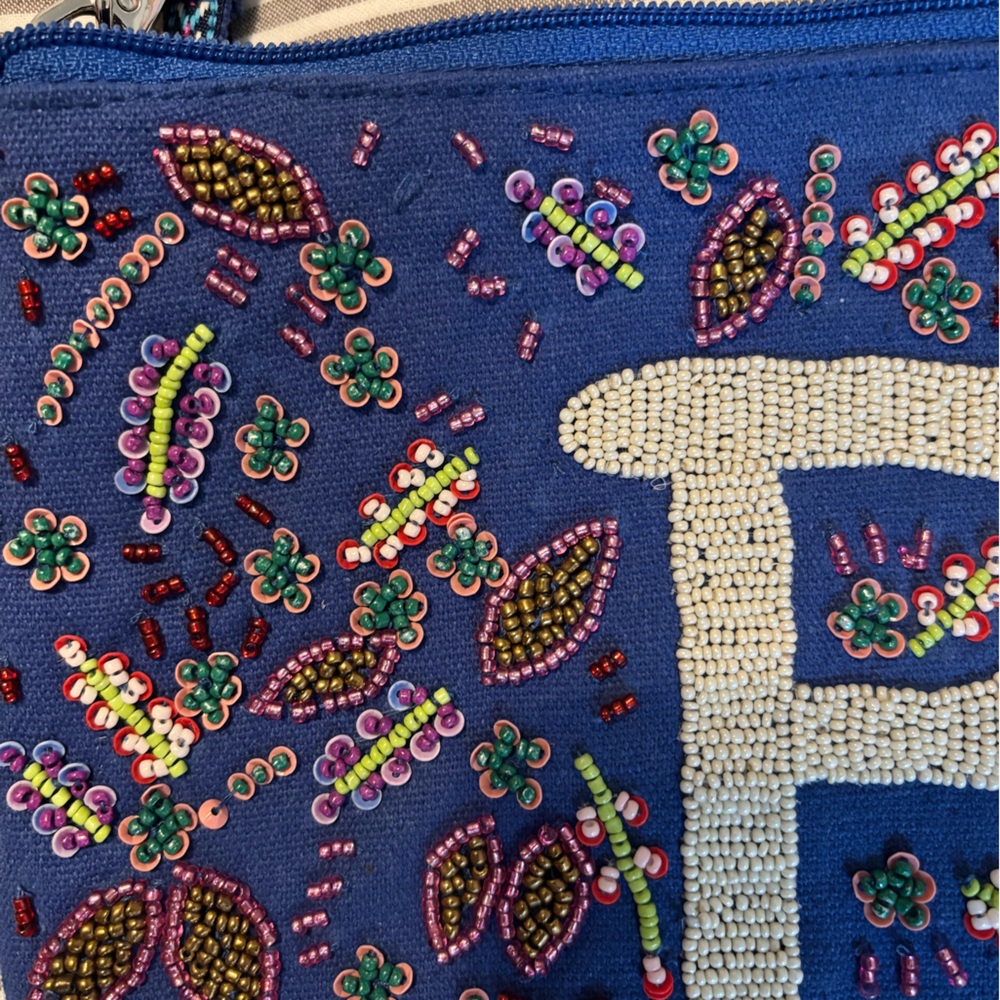 America & Beyond Blue Hand Beaded Purse and Coin Purse Set. - Picture 8 of 12